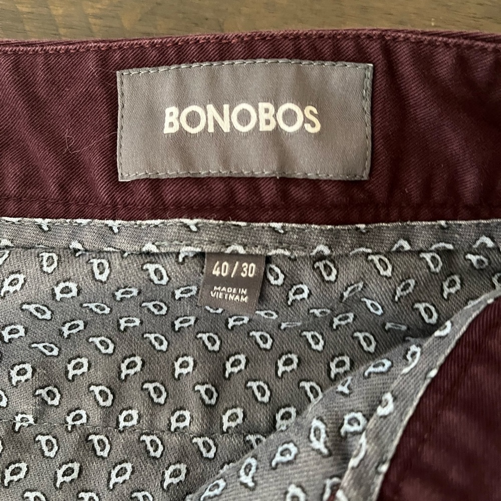 Bonobo’s mens chino pants - slim fit - size 40 waist 30 length